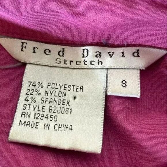 Fred David Shirt Women's Size Small Stretch Barbie Core Button Front Pockets Top - Picture 5 of 5